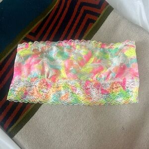 PINK VS rainbow tie dye bandeau